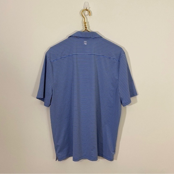 Fair‎ Harbor Mens XL Blue Striped Polo Shirt Performance Fabric Golf Casual - Picture 6 of 9